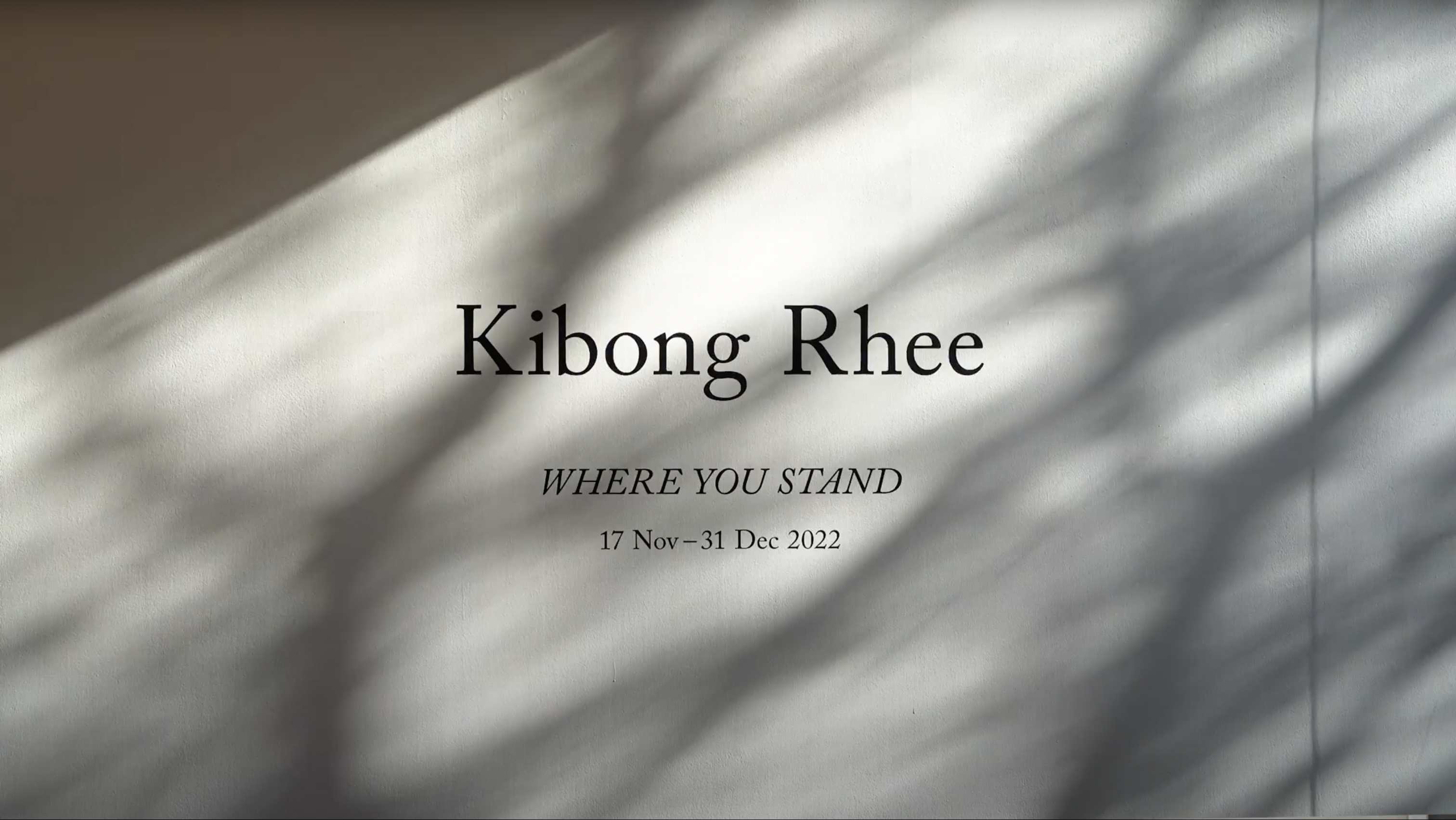 Kibong Rhee: Where You Stand